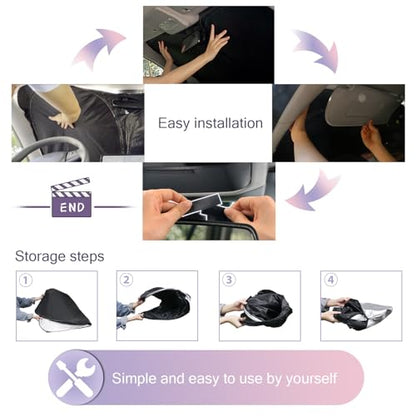 for 2019 2025 S60 V60 Windshield Sun Shade 2025 S60 V60 Windshield Sunshades Car Sun Visor Block UV Ray Front Window Sunshade