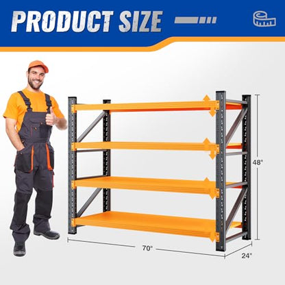 BYBYNSOE 48" W Storage Shelves 3000lbs Garage Metal Shelving Heavy Duty Garage Shelves Adjustable Storage Shelves for Industrial