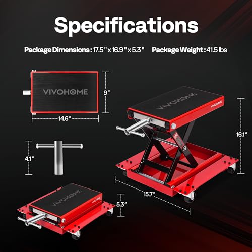1100 Lbs Motorcycle Lift Jack with Dolly Wheel