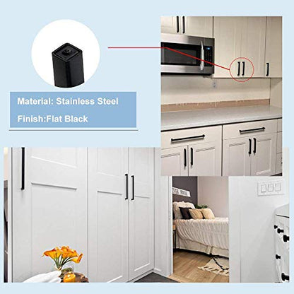 10 Pack 7-1/2 Inch Black Cabinet Handles Kitchen Drawer Pulls (10 Count)
