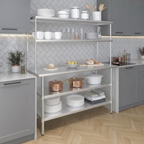 Stainless Steel Work Table with 2 Shelves