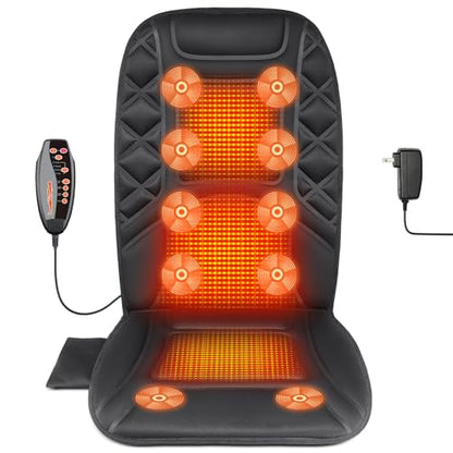 10 Vibrating Massage Nodes Back Massager Chair Pad for Pain Relief