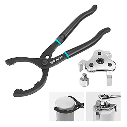 12 Inch Oil Filter Pliers & 3 Jaw Adjustable Oil Filter Wrench