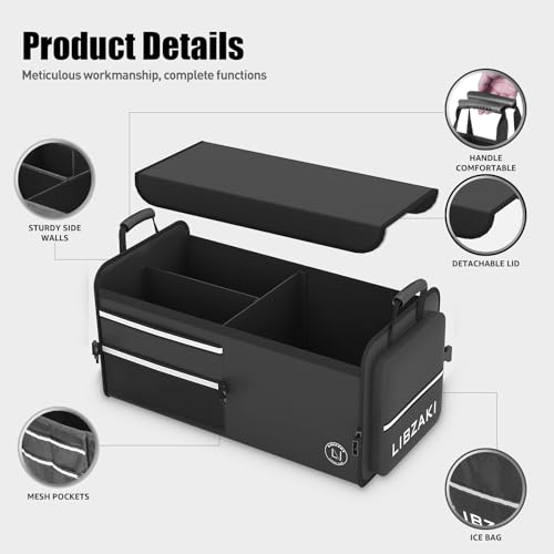 LIBZAKI Car Trunk Storage Organizer