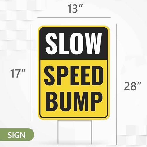 2PC Speed Bump Sign with Stakes (2 Count)
