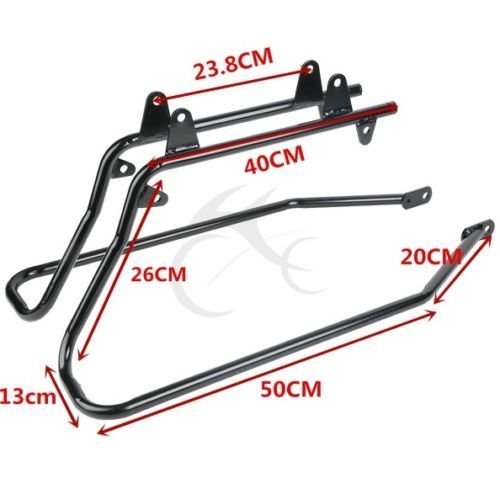 Motorcycle 5" Stretched Saddlebags with Black Conversion Brackets Fit For Harley Softail Deluxe Heritage Softail 1984