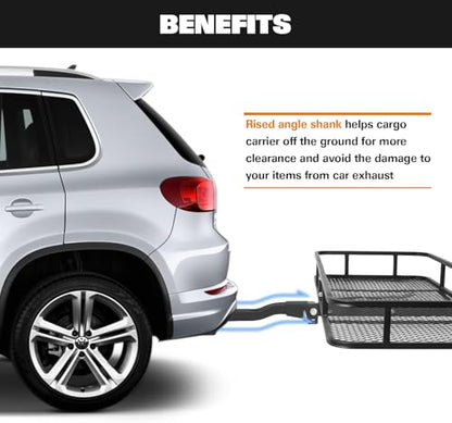 Folding Hitch Mount Cargo Carrier 60" x 20" x 6"