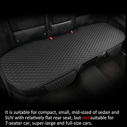 Pu Leather Car Seat Bottom Covers Protectors Include 1 Pair Front Driver Seat Pad Mat and 1 Rear Bench Cover Universal Fit 90% Vehicles