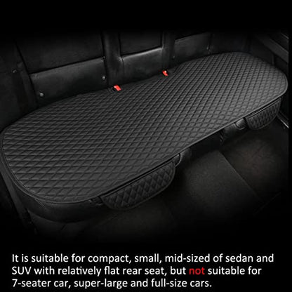 Pu Leather Car Seat Bottom Covers Protectors Include 1 Pair Front Driver Seat Pad Mat and 1 Rear Bench Cover Universal Fit 90% Vehicles