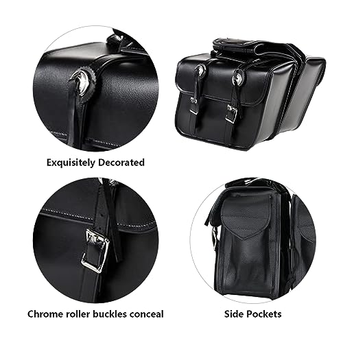 Motorcycle Saddle Bags Leather Motorcycle Luggage Bag with Gun Holsters For Softails Sportsters and Choppers Tool Bags