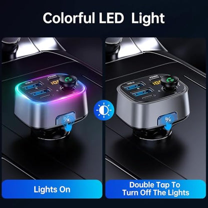 Bluetooth 5.4 FM Transmitter Car Adapter 48W