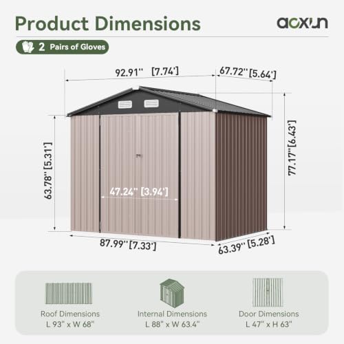 8x6 FT Shed Outdoor Storage Shed