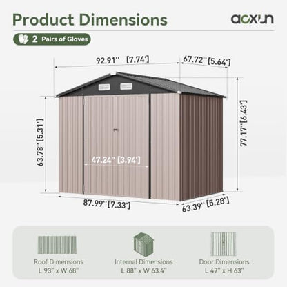 8x6 FT Shed Outdoor Storage Shed