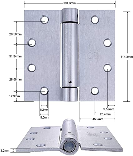 2 Pack 4.5"x4" Self Closing Spring Door Hinge (2 Count)