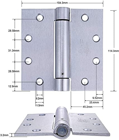 2 Pack 4.5"x4" Self Closing Spring Door Hinge (2 Count)