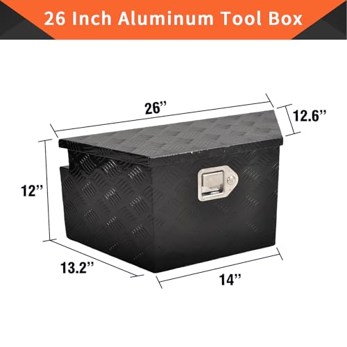 26 Inch Aluminum Trailer Tongue Tool Box 5 Bar Tread Wide Utility