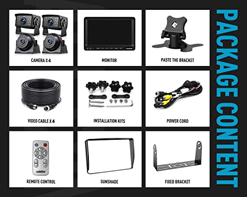 HD 1080P 7" Wired Backup Camera System