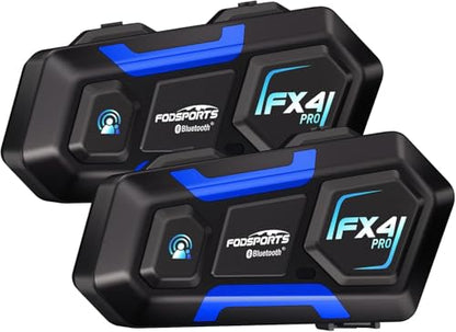 FX4 Pro Motorcycle Helmet Bluetooth Intercom with AI Voice Control (2 Count)