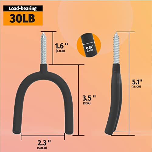 6 Pack Screw in U Hooks Garage Storage Organizers (6 Count)
