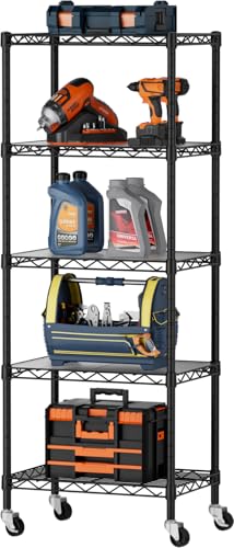 Small Wire 5 Adjustable Shelves Pantry Metal Shelf Floor Organizer