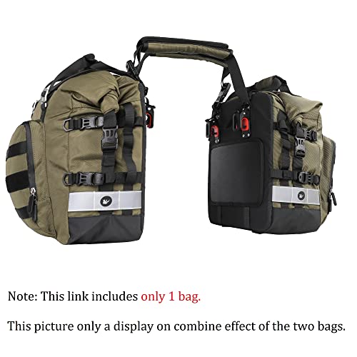 Motorcycle Saddlebag Waterproof Motor Luggage Pack Quick Release Motorbike Side Bag 20L Fits Most Adventure and Sports Bike Motorcycle Racks
