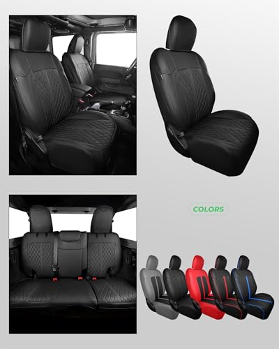 for Jeep Wrangler Leather Custom Car Seat Covers Full Set 4 Door