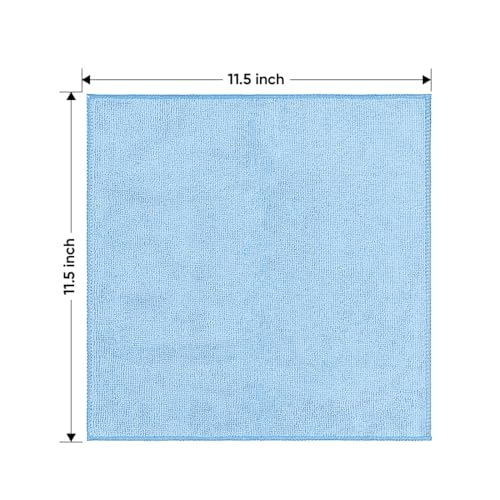 Blue Microfiber Cleaning Cloth 20 Pack 11.5 x 11.5 inch Microfiber Towels for Cars Ultra Absorbent Car Washing Cloth Lint Free Streak Free Cleaning Rags for Car (20 Count)