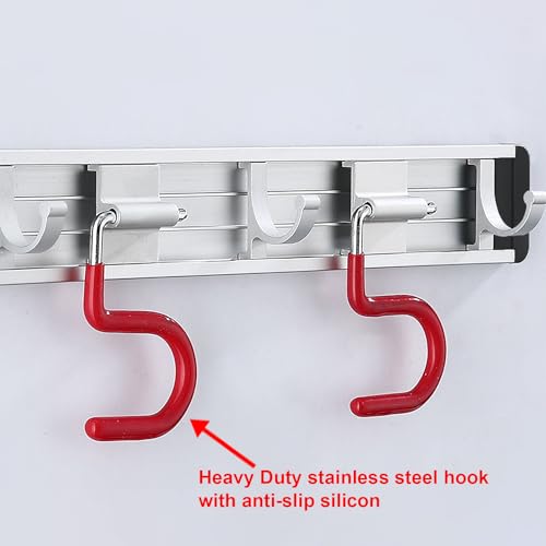 Wall Mounted Mop and Broom Holder Stainless Steel S Type Broom Rack Anti