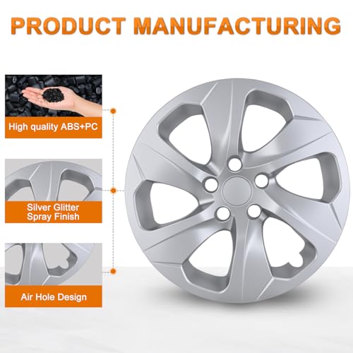 Wheel Cover Hubcaps 17 Inch Compatible for Toyota RAV4 2019 2020 2021 2022 2023 2024 2025 Hub Caps 17 inch Set of 4 Rim Covers Protector Wheel Replacement 42602 (4 Count)