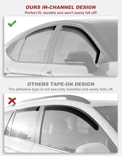 in Channel Window Visors Rain Guards for Toyota Camry 2025 2026 (4 Count)