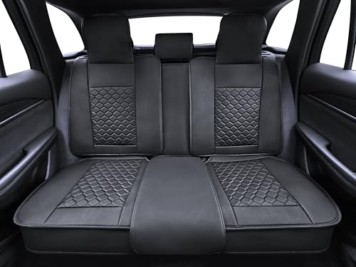 Car Seat Cover Full Set Leather Waterproof Front Rear Black