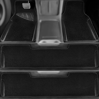 Waterproof Universal Faux Leather 3Row Car Floor Mats