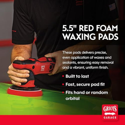 5.5” Red Foam Waxing Pads for Car Detailing (2 Count)