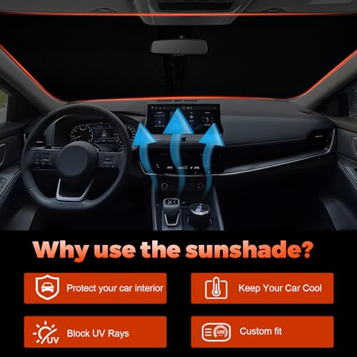 Foldable Front Windshield Sunshade fit for Nissan Rogue 2021