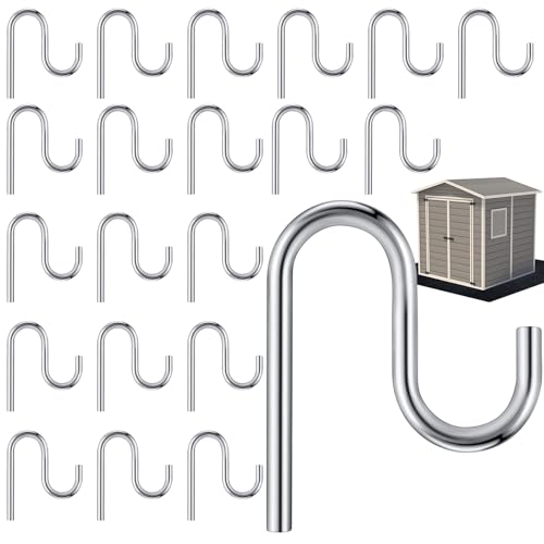 20 Pcs 2'' Long Shed Hooks Shed Accessories Without Drilling Hole for Hanging Heavy Duty Individual Utility Hooks Universal Wall Mounted J Utility Hangers for Tools Shovels Rakes (20 Count)