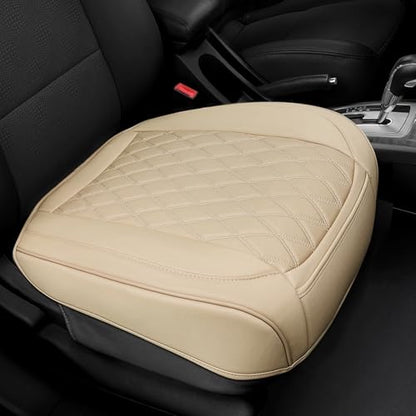 1 Pack Leather Front Car Seat Bottom Cover Beige