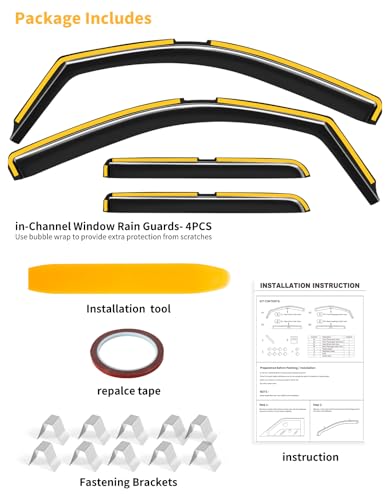 Window Visors Rain Guard for Chevy Silverado (4 Count)