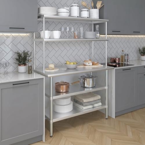 Stainless Steel Work Table with 2 Shelves