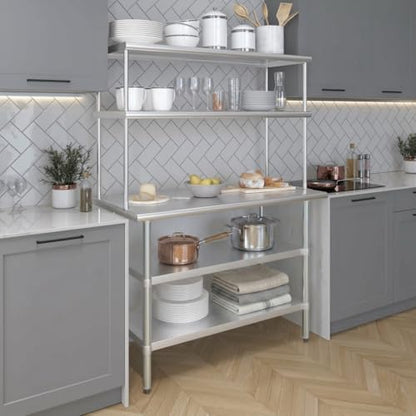 Stainless Steel Work Table with 2 Shelves