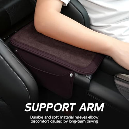 Car Leather Center Console Cover with 2 Storage Bags