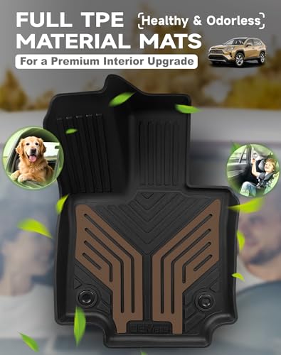 Premium Color TPE Floor Mats Custom Fit for Toyota RAV4 2019