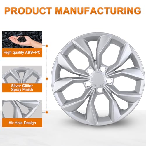 Wheel Cover Hubcaps 17 Inch Compatible with Honda CR (4 Count)