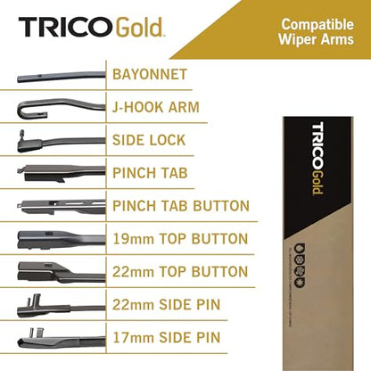 Gold 24" + 16" Premium Automotive Replacement Windshield Wiper Blades (2 Count)