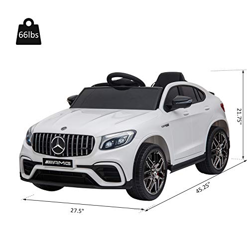 12V Toddler Ride On Car Mercedes Benz AMG GLC63S Coupe 2 Speed White