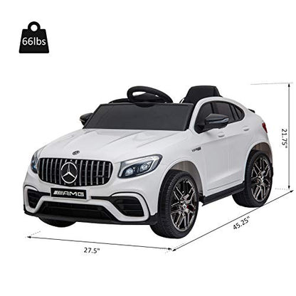12V Toddler Ride On Car Mercedes Benz AMG GLC63S Coupe 2 Speed White