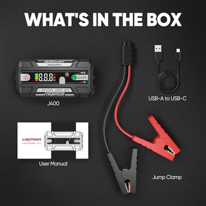 J400 Portable Jump Starter for Upto 8.0L Gas & 6.0L Diesel Engines
