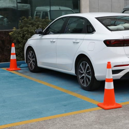 Overall Fluorescent Orange Red Integrated Traffic Cones