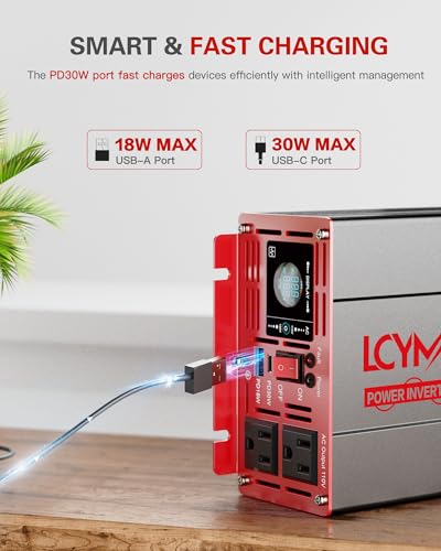 1500 Watt Pure Sine Wave Power Inverter DC 12V to AC 110