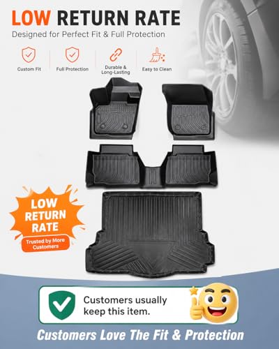 Car Floor Mats for Ford Fusion with Cargo Liner 2017