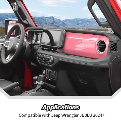 2pcs for 2024+ Jeep Wrangler JL Pink Interior Accessories Center Console Dash Panel Cover Trim